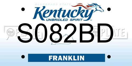 S082BD Kentucky License Plate