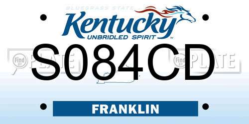 S084CD Kentucky License Plate