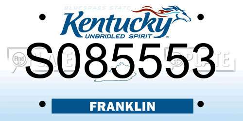 S085553 Kentucky License Plate