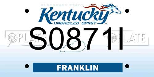 S0871I Kentucky License Plate