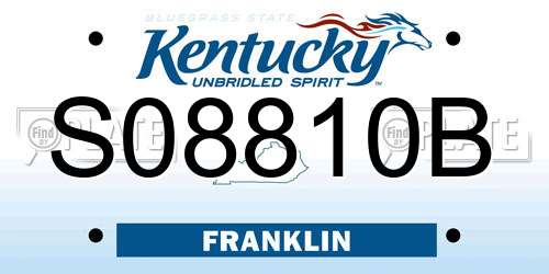 S08810B Kentucky License Plate