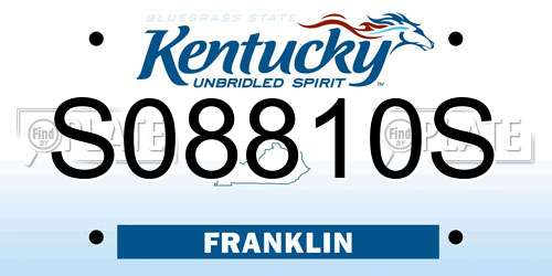 S08810S Kentucky License Plate