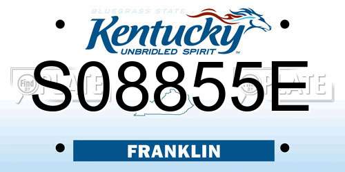 S08855E Kentucky License Plate