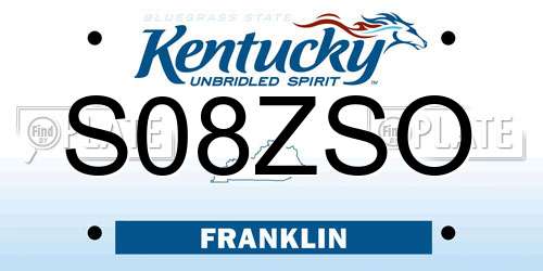 S08ZSO Kentucky License Plate