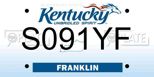 S091YF Kentucky License Plate