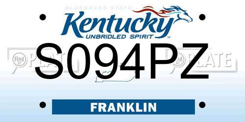 S094PZ Kentucky License Plate