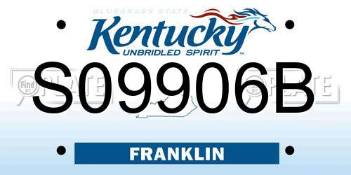 S09906B Kentucky License Plate