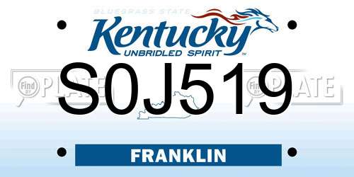S0J519 Kentucky License Plate
