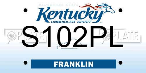 S102PL Kentucky License Plate