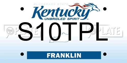 S10TPL Kentucky License Plate