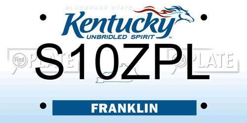S10ZPL Kentucky License Plate