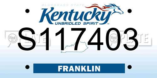 S117403 Kentucky License Plate