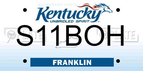 S11BOH Kentucky License Plate