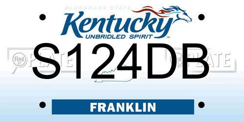 S124DB Kentucky License Plate