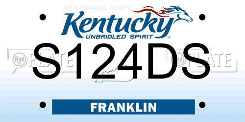 S124DS Kentucky License Plate