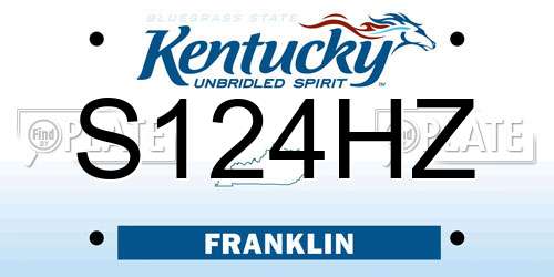 S124HZ Kentucky License Plate