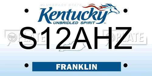 S12AHZ Kentucky License Plate