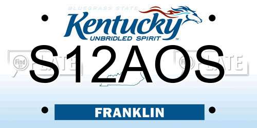 S12AOS Kentucky License Plate