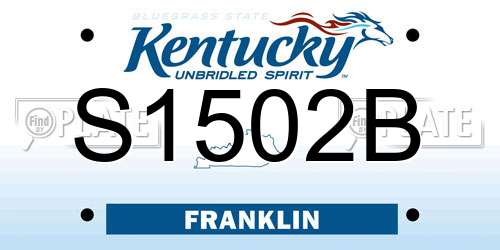 S1502B Kentucky License Plate
