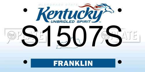 S1507S Kentucky License Plate
