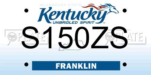 S150ZS Kentucky License Plate