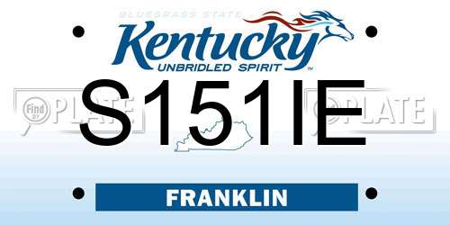 S151IE Kentucky License Plate