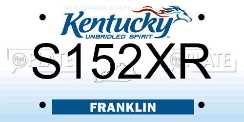 S152XR Kentucky License Plate