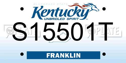 S15501T Kentucky License Plate