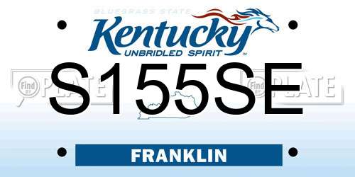 S155SE Kentucky License Plate
