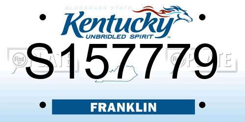 S157779 Kentucky License Plate