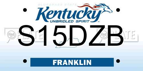 S15DZB Kentucky License Plate