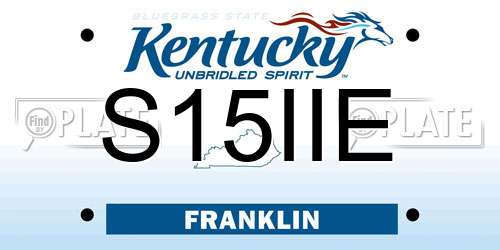 S15IIE Kentucky License Plate