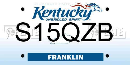 S15QZB Kentucky License Plate