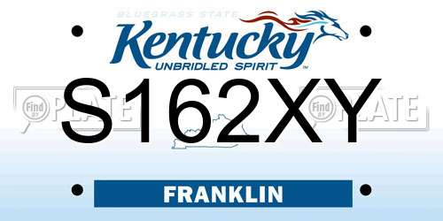 S162XY Kentucky License Plate