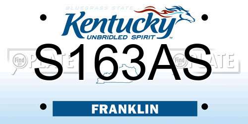 S163AS Kentucky License Plate