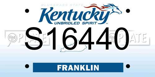 S16440 Kentucky License Plate