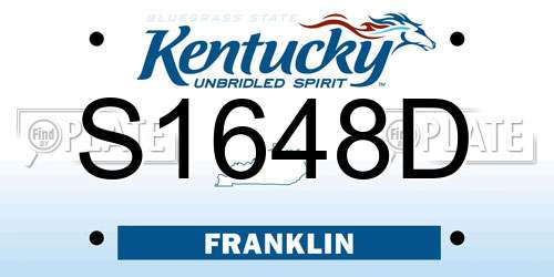 S1648D Kentucky License Plate
