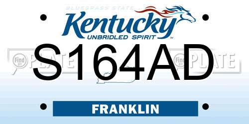 S164AD Kentucky License Plate
