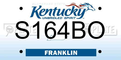 S164BO Kentucky License Plate