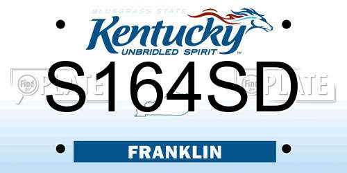 S164SD Kentucky License Plate