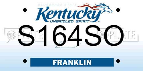 S164SO Kentucky License Plate