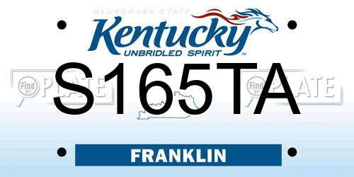 S165TA Kentucky License Plate