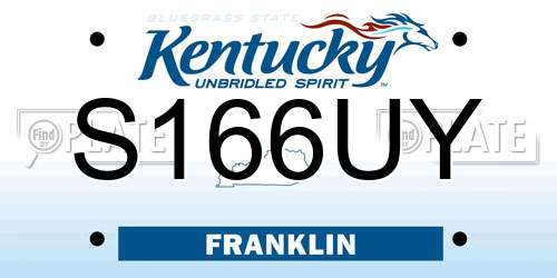 S166UY Kentucky License Plate