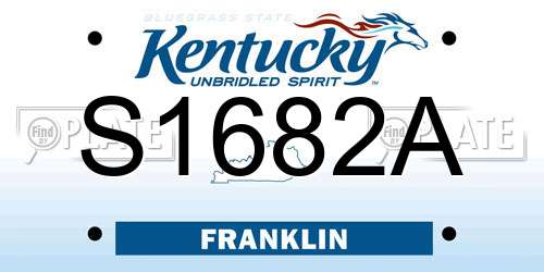S1682A Kentucky License Plate
