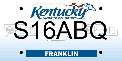 S16ABQ Kentucky License Plate
