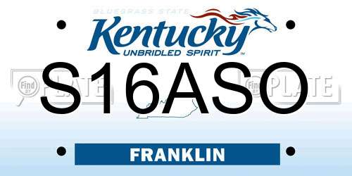 S16ASO Kentucky License Plate