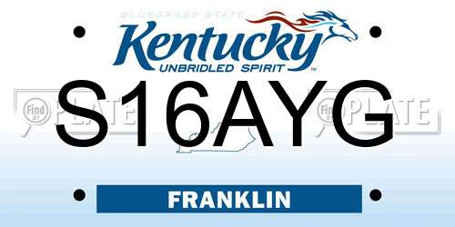S16AYG Kentucky License Plate