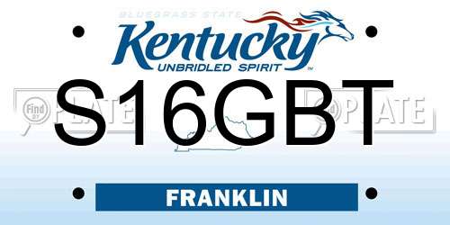 S16GBT Kentucky License Plate