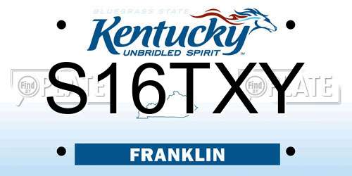 S16TXY Kentucky License Plate