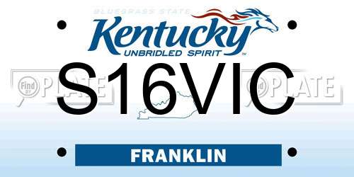 S16VIC Kentucky License Plate